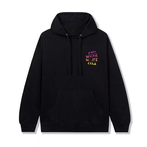NWT DS Anti Social Social Club ASSC Black Hoodie Bat Emoji Style